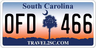 SC license plate OFD466