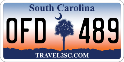 SC license plate OFD489