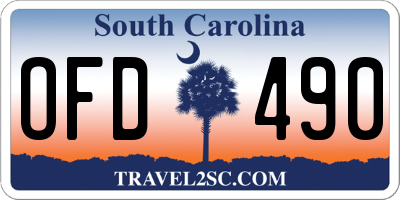 SC license plate OFD490