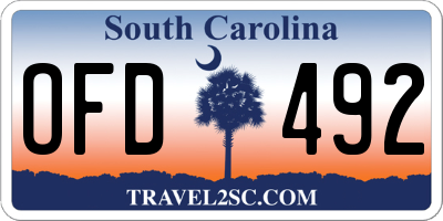 SC license plate OFD492