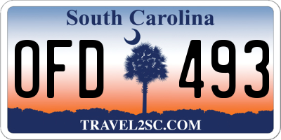 SC license plate OFD493