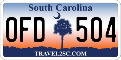 SC license plate OFD504
