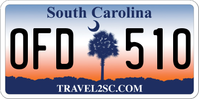 SC license plate OFD510