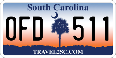 SC license plate OFD511