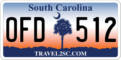 SC license plate OFD512