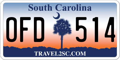 SC license plate OFD514