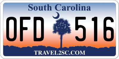 SC license plate OFD516