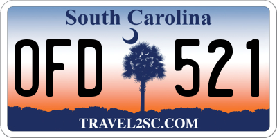 SC license plate OFD521