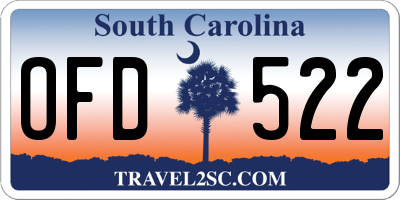 SC license plate OFD522
