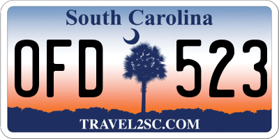 SC license plate OFD523