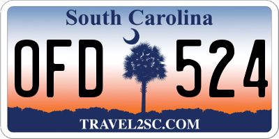 SC license plate OFD524