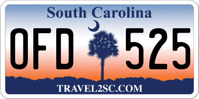 SC license plate OFD525