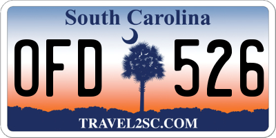 SC license plate OFD526