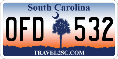 SC license plate OFD532