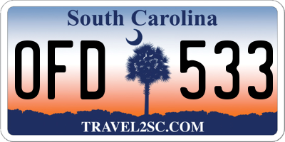 SC license plate OFD533