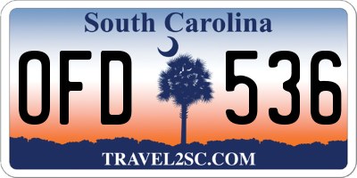 SC license plate OFD536