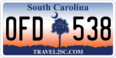 SC license plate OFD538