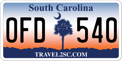 SC license plate OFD540