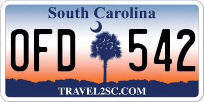 SC license plate OFD542