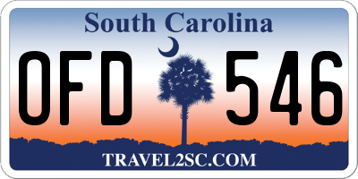SC license plate OFD546