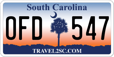 SC license plate OFD547