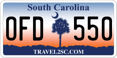 SC license plate OFD550