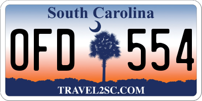 SC license plate OFD554