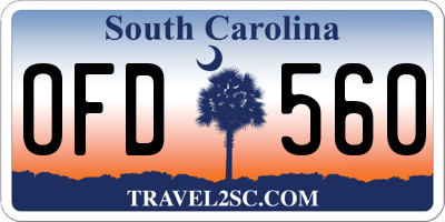 SC license plate OFD560