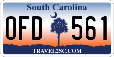 SC license plate OFD561