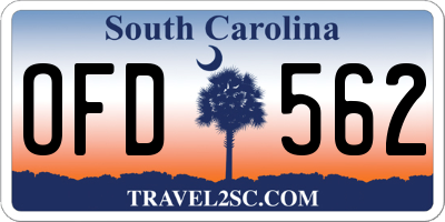 SC license plate OFD562