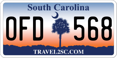 SC license plate OFD568
