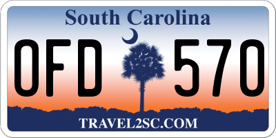 SC license plate OFD570