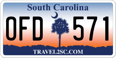 SC license plate OFD571