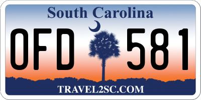 SC license plate OFD581