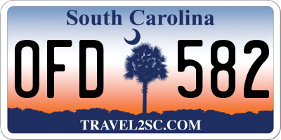 SC license plate OFD582