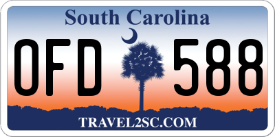 SC license plate OFD588