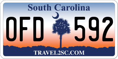 SC license plate OFD592