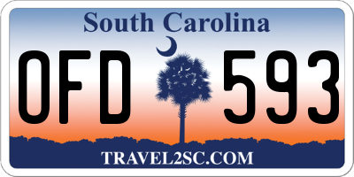 SC license plate OFD593