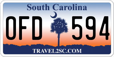 SC license plate OFD594