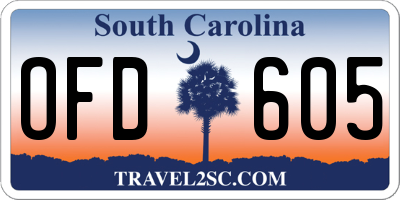 SC license plate OFD605