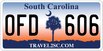 SC license plate OFD606