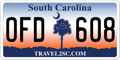 SC license plate OFD608