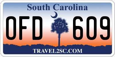 SC license plate OFD609