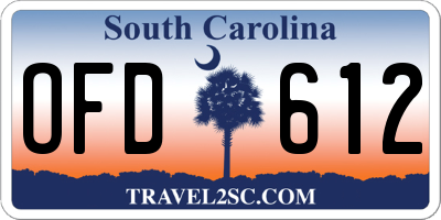 SC license plate OFD612