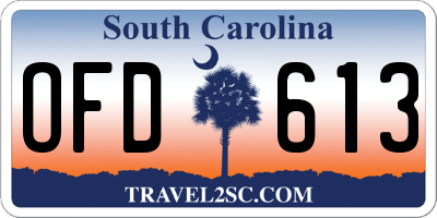 SC license plate OFD613