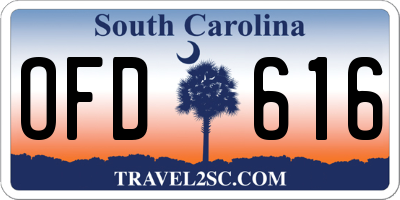 SC license plate OFD616