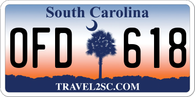 SC license plate OFD618