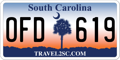 SC license plate OFD619