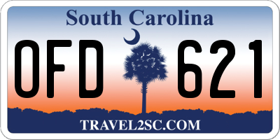 SC license plate OFD621