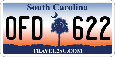 SC license plate OFD622
